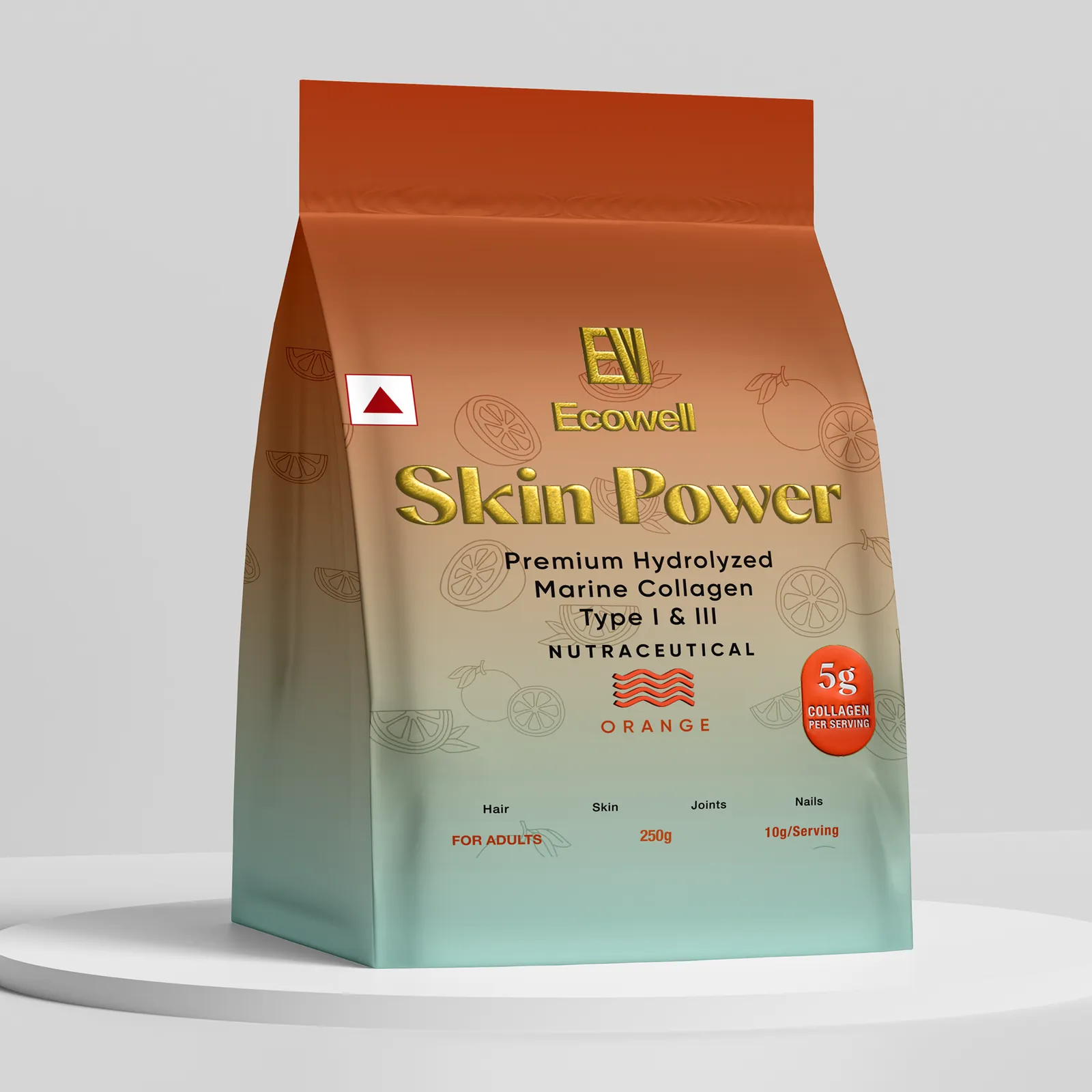 Skin Power Orange Standup Pouch